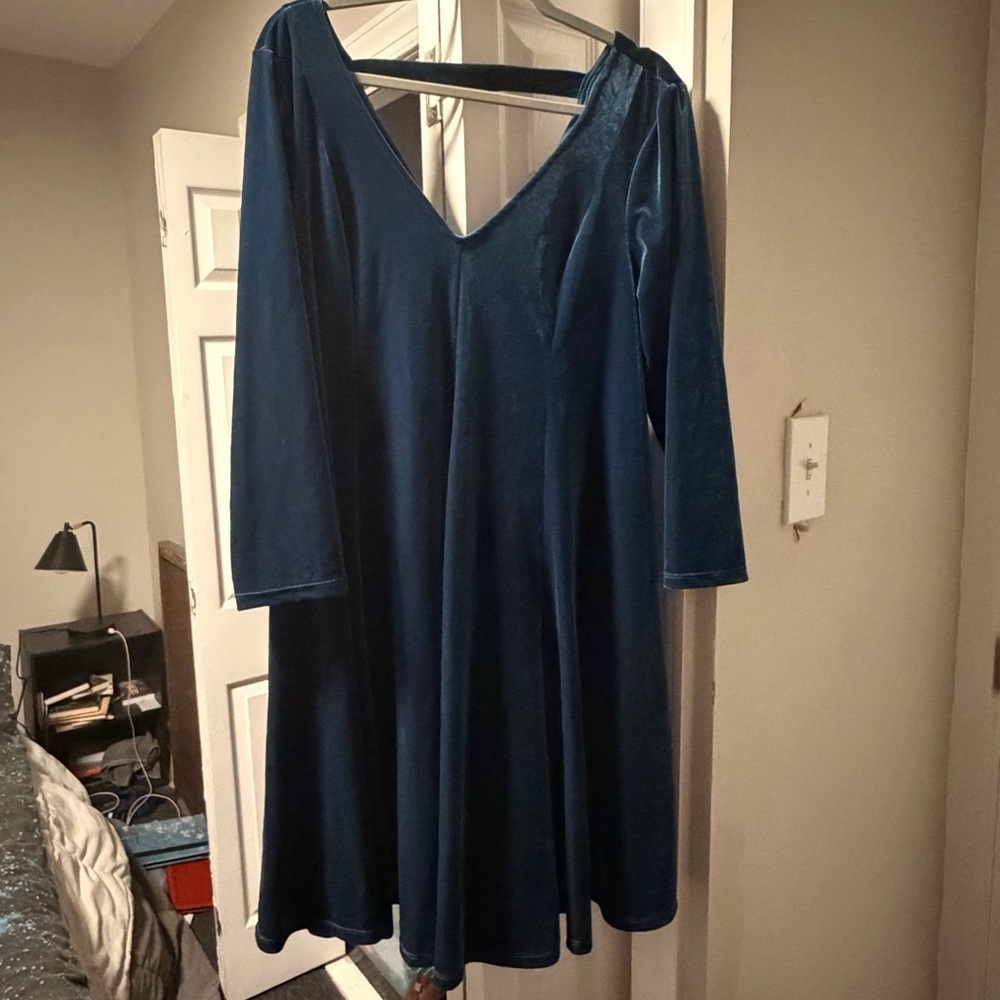 Torrid Elegant Navy Long Sleeve Dress